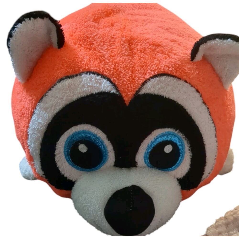 Goffa International Raccoon plush stuffed animal 12 inches Long Neon Orange